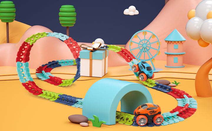 Najbolj zabavna upogljiva steza na svetu! - Montessori Track™ (VKLJUČEN AVTO IGRAČA!)