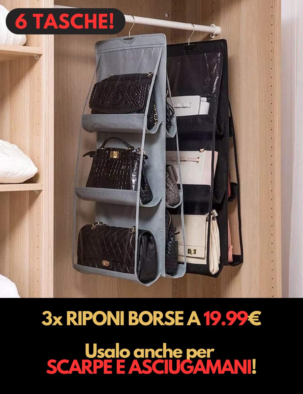 Riponi Borse PRO - Salvaspazio Elegante e Protezione Antipolvere