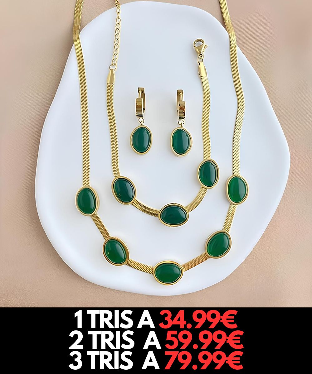 Tris Gioielli Smeraldo™ by LaRosaDoro | CONFEZIONE REGALO IN OMAGGIO