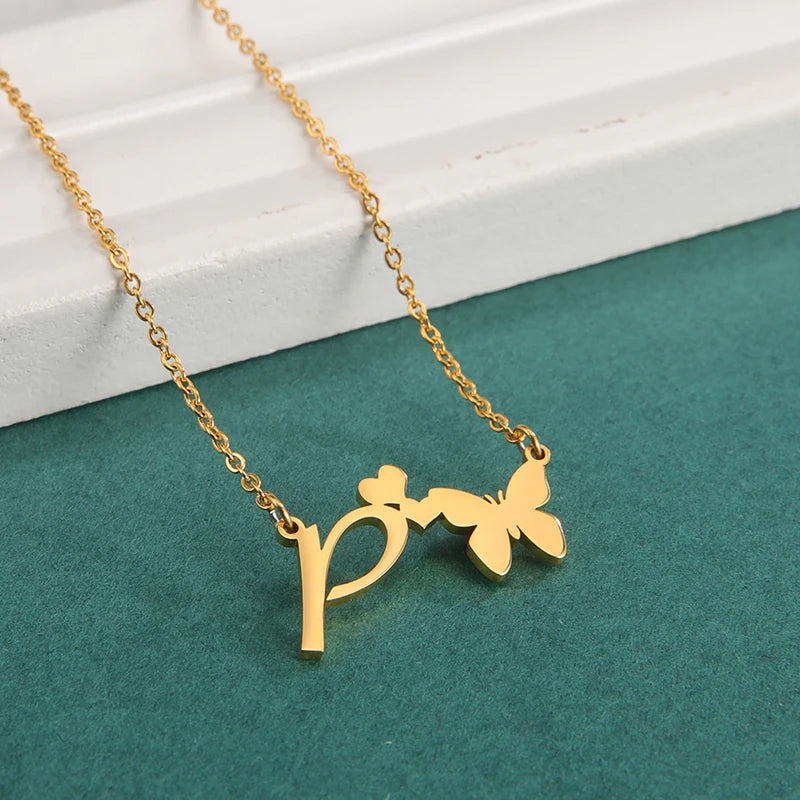 Collana Farfalla con Lettere | CONFEZIONE REGALO INCLUSA!