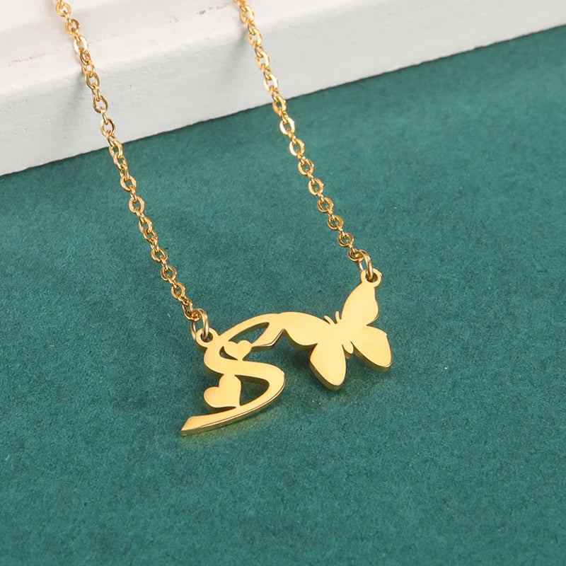 Collana Farfalla con Lettere | CONFEZIONE REGALO INCLUSA!