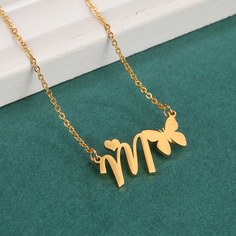 Collana Farfalla con Lettere | CONFEZIONE REGALO INCLUSA!