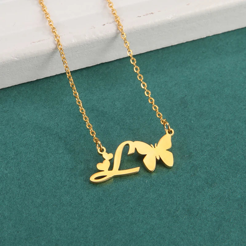 Collana Farfalla con Lettere | CONFEZIONE REGALO INCLUSA!