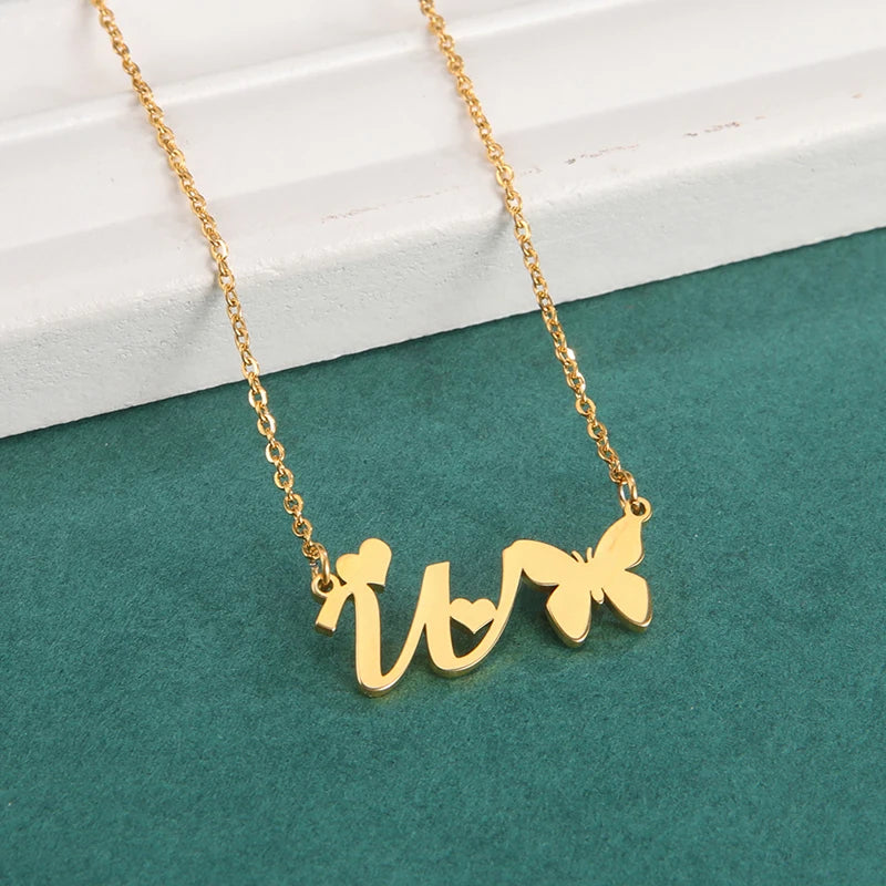 Collana Farfalla con Lettere | CONFEZIONE REGALO INCLUSA!