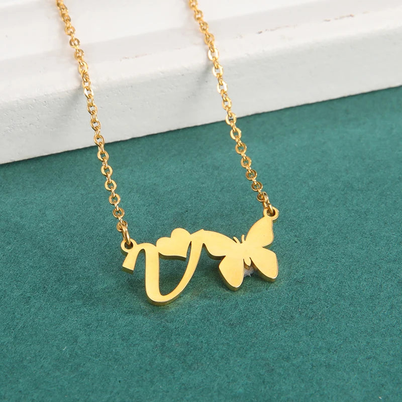 Collana Farfalla con Lettere | CONFEZIONE REGALO INCLUSA!