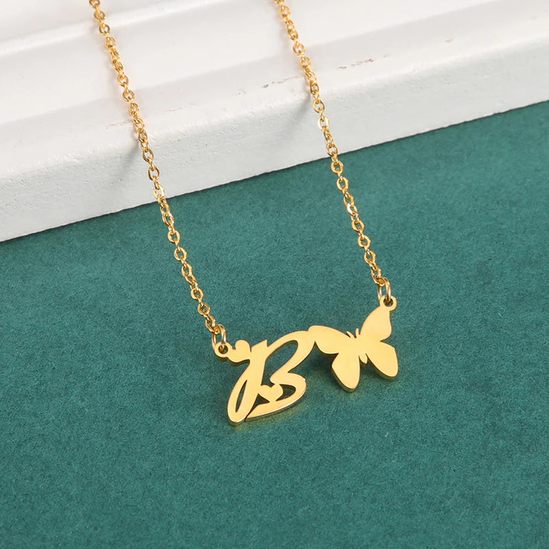 Collana Farfalla con Lettere | CONFEZIONE REGALO INCLUSA!