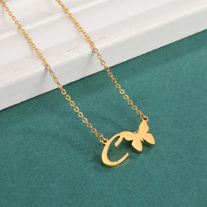 Collana Farfalla con Lettere | CONFEZIONE REGALO INCLUSA!