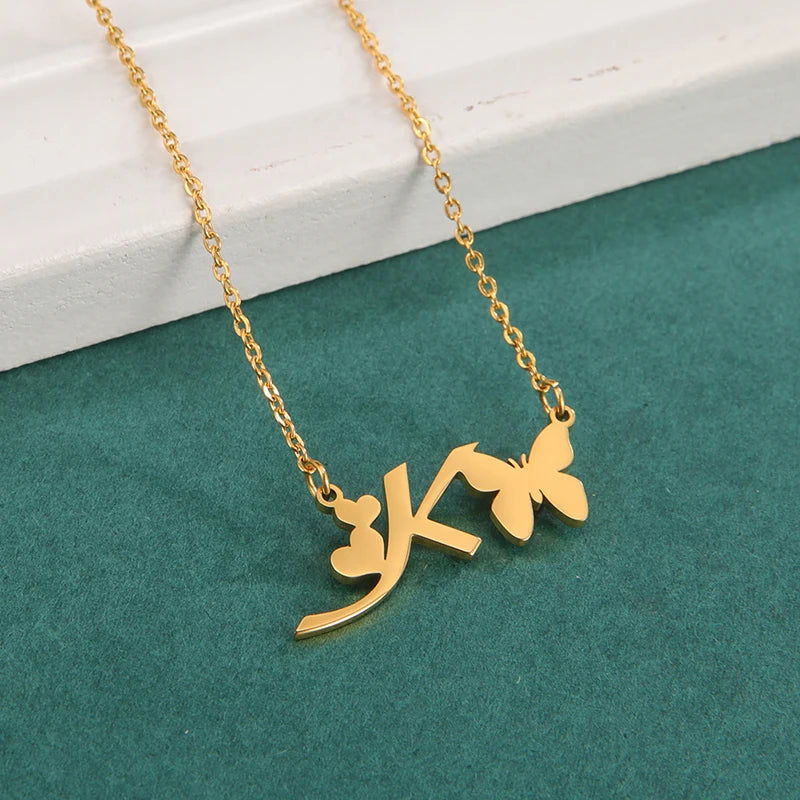 Collana Farfalla con Lettere | CONFEZIONE REGALO INCLUSA!
