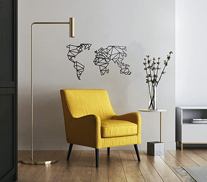 Mappa Mondo XL MINIMAL in ACCIAIO NERO - Made in Europe