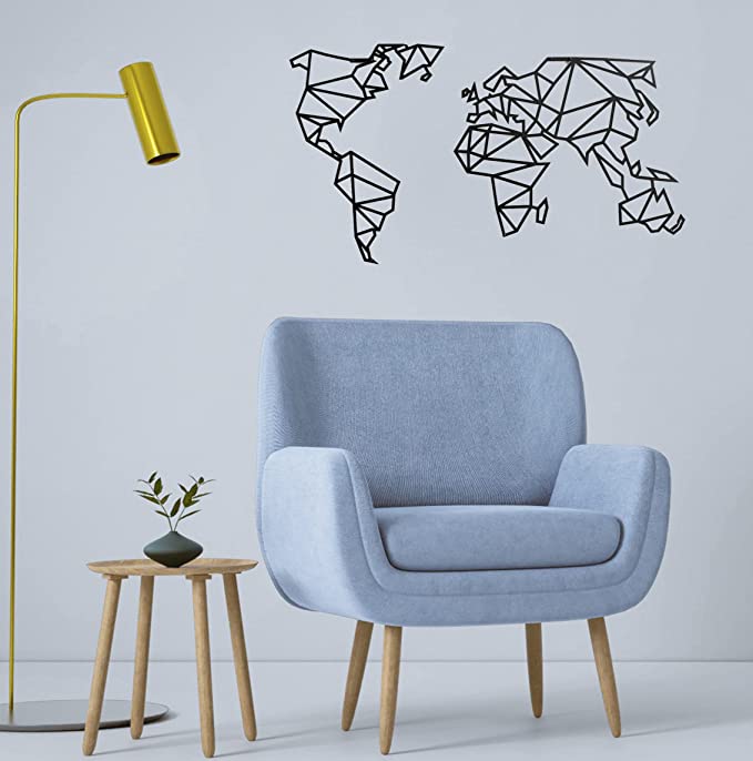 Mappa Mondo XL MINIMAL in ACCIAIO NERO - Made in Europe